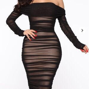 Elegant Black Off-Shoulder Dress